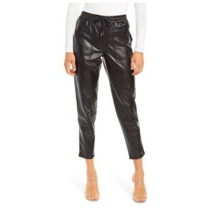 Blank NYC Black Faux Leather Cropped Pants
